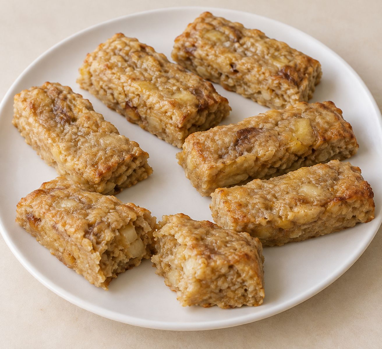 Barritas blandas de avena, pera y plátano